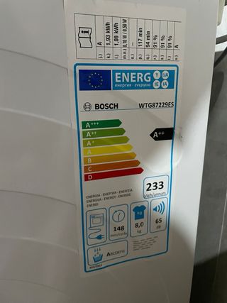 Secadora Bosch SelfCleaning Condenser 8 kg