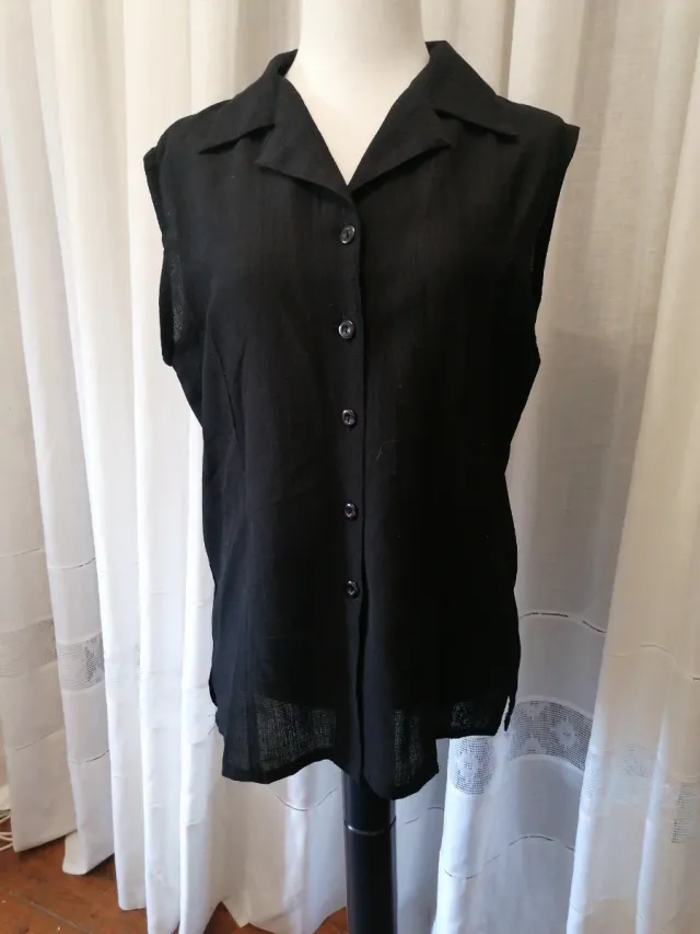 Camisa sin mangas negra Talla L
