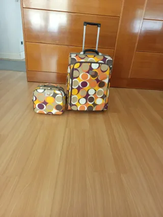 Maleta y bolso vintage estampado
