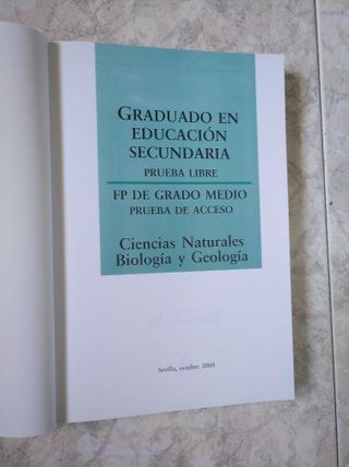 Ciencias naturales: biología y geología. Ciclos FP
