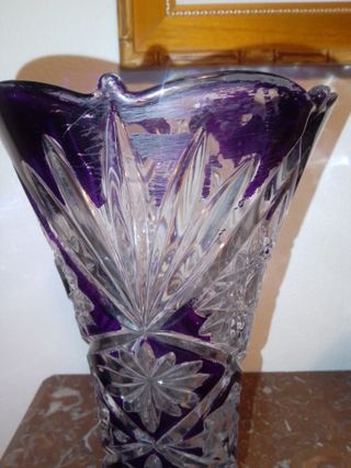 Jarrones antiguos de cristal tallado