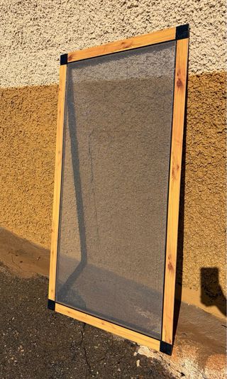 Mosquitera de aluminio imitación madera