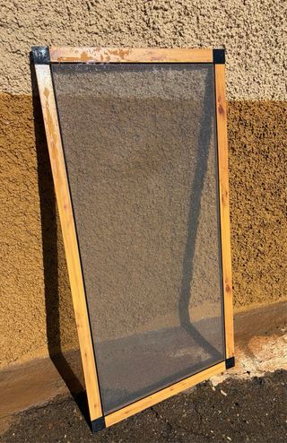 Mosquitera de aluminio imitación madera