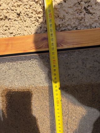 Mosquitera de aluminio imitación madera