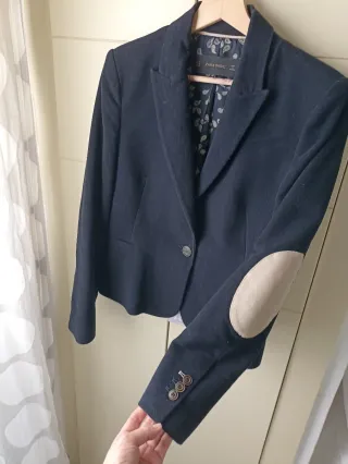 Americana Zara Azul Marino ( oscuro con Parches)  