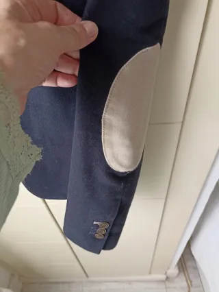 Americana Zara Azul Marino ( oscuro con Parches)  