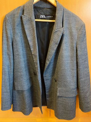 Americana Zara Gris Cuadros