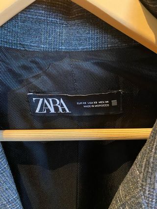 Americana Zara Gris Cuadros