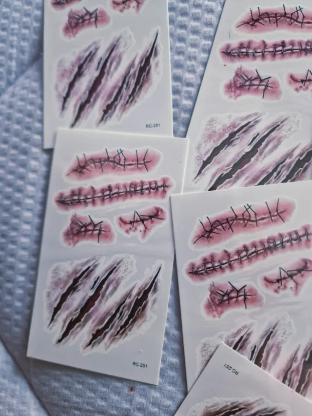 Tatuajes temporales heridas Halloween