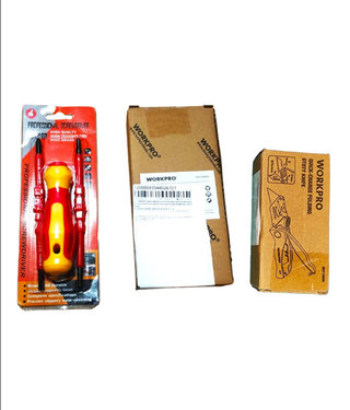 Destornillador electricis.+Tijeras y Cúter WORKPRO