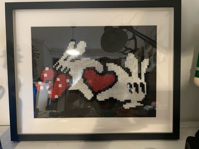 Cuadro Hama Mickey Corazón 52x42cm