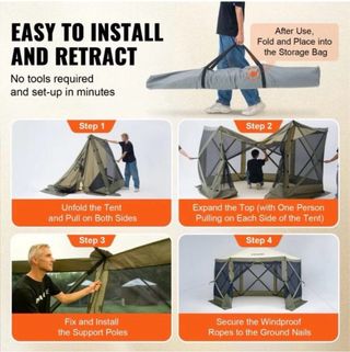 Gazebo VEVOR 3,66x3,66m, ideale per campisti