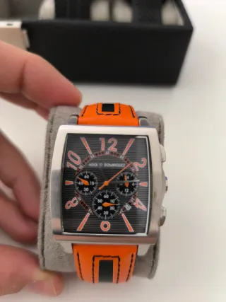 Reloj Adolfo Domínguez Negro Naranja