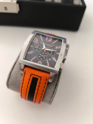 Reloj Adolfo Domínguez Negro Naranja