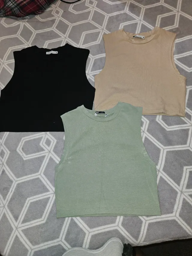 Lote 3 Tops Básicos Zara Talla S