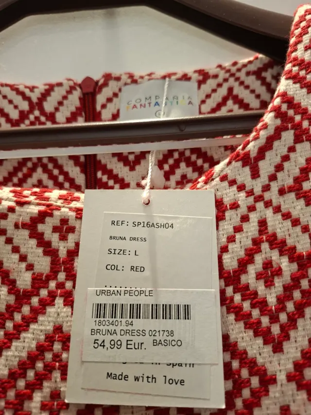 Vestido Mujer Rojo y Blanco