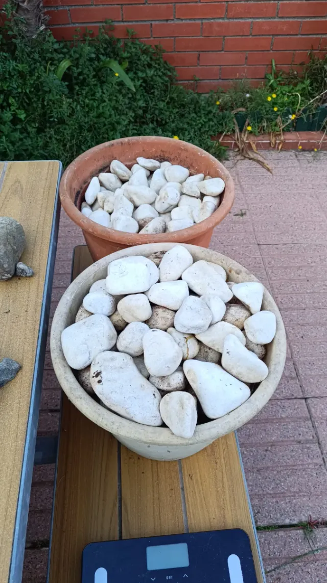 Canto rodado blanco Macael. 80 kg