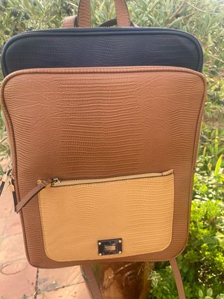 Mochila Parfois Azul oscuro, Marrón, para Portátil