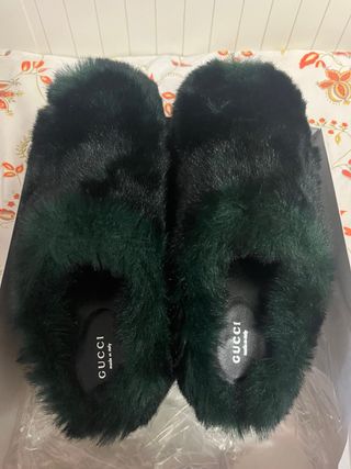 Pantofole Gucci invernali donna verdi