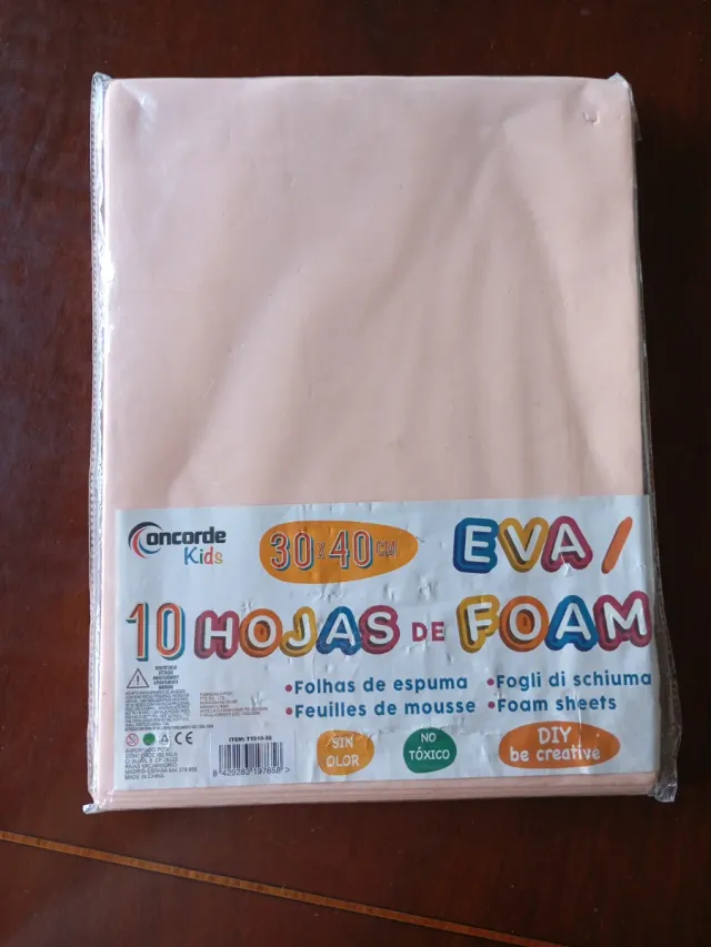Goma Eva 9 Hojas 30x40cm Rosa (carne)