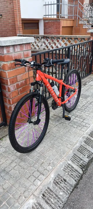 Bicicleta Montaña Niño Rockrider Roja