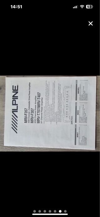 Amplificador Alpine MRV-F357
