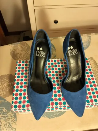 Scarpe con tacco blu Even & Odd Tg 39