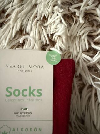 Calcetines granate YSAEL MORA talla 12