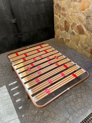 Somier cama matrimonio madera 135x183