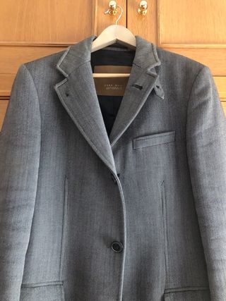 Abrigo largo Zara Man gris Talla M