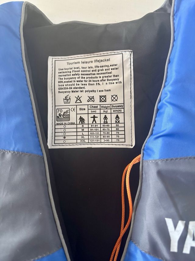 Chaleco Salvavidas Yamaha Azul y Gris