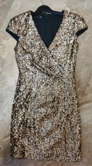 Vestido de fiesta lentejuelas dorado