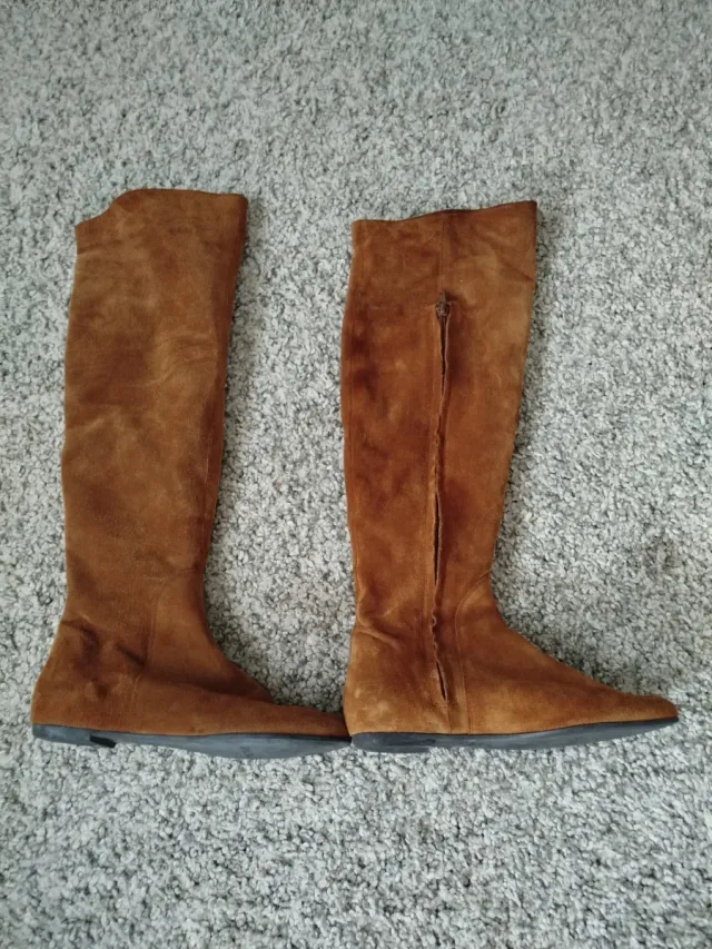 Botas altas de piel marrón talla 38