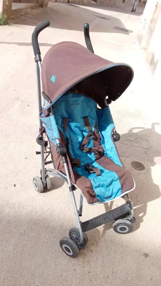 Silla de paseo Maclaren azul y marrón