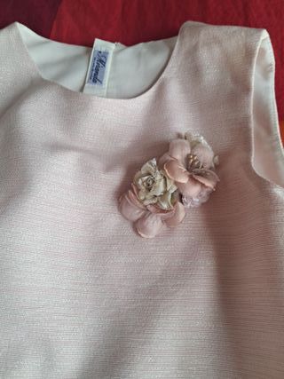 Vestido ceremonia rosa con encaje