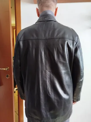 Giacca in vera pelle nera