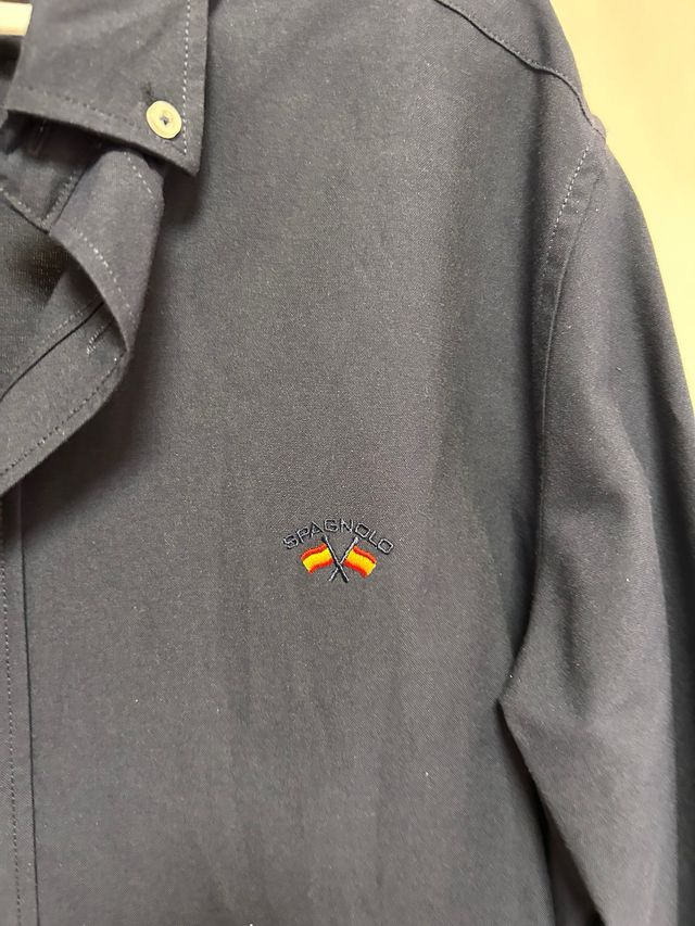 Camisa Spagnolo Hombre Talla M Azul Marino