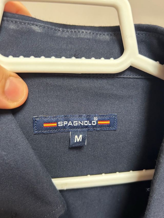 Camisa Spagnolo Hombre Talla M Azul Marino