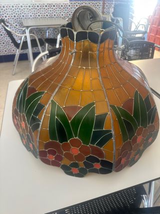 Lámpara de techo Tiffany cristal y metal