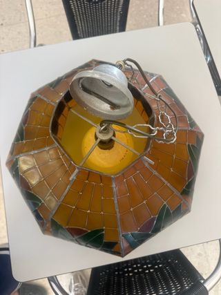 Lámpara de techo Tiffany cristal y metal