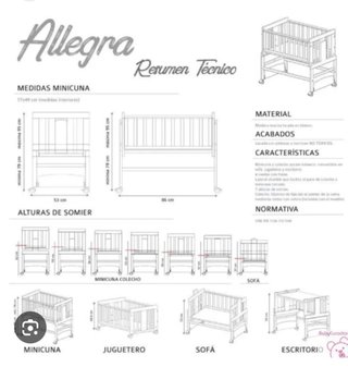 Minicuna colecho Allegra 5 en 1 convertible
