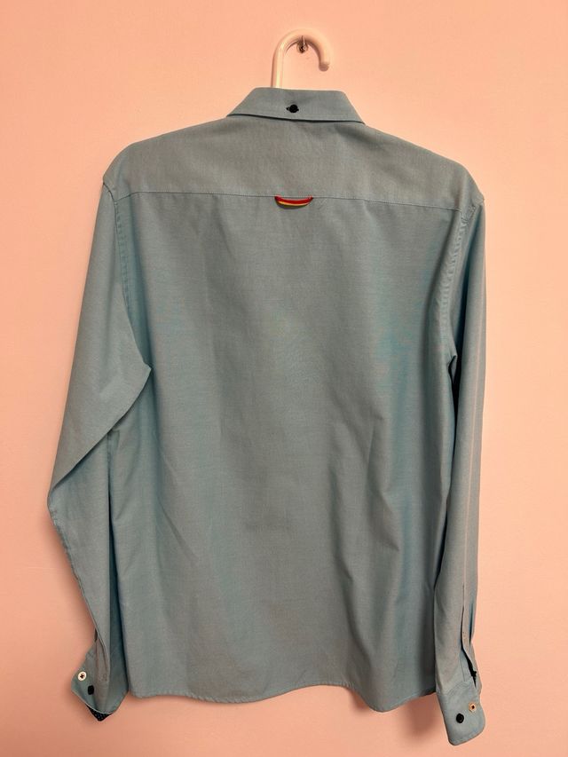 Camisa Spagnolo Azul Celeste Talla M Hombre