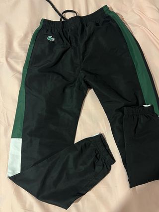 Pantalón deportivo hombre negro y verde