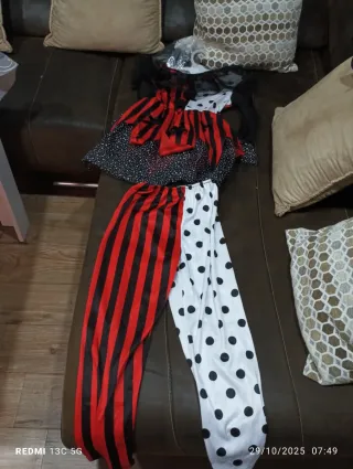 Disfraz Payasa Negra Partilandia Niña Talla M