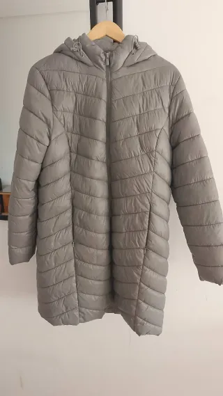 Abrigo acolchado gris mujer talla M