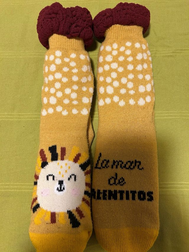 Calcetines de león y puntos talla única