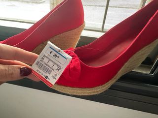 Sandalias esparto rojas lazo talla 40