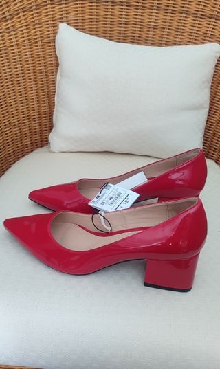 Zapatos charol rojos talla 38