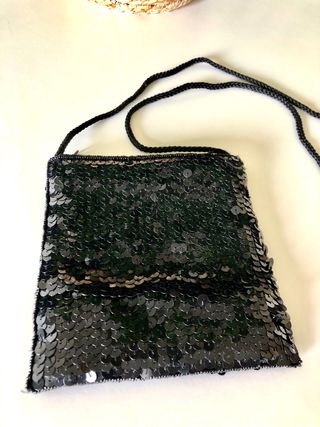 Bolso de fiesta lentejuelas negro 