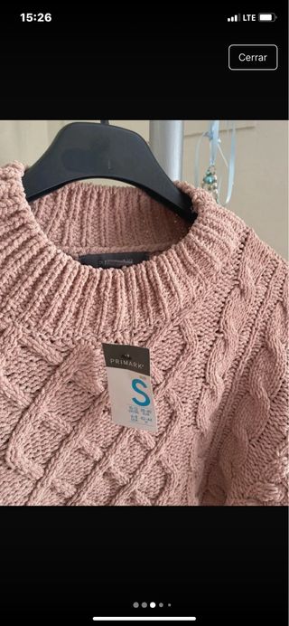 Jersey de punto trenzado rosa Talla S